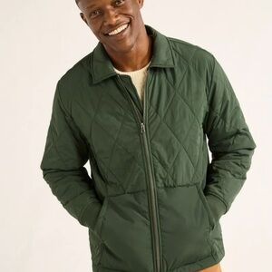 Free Assembly Quilted Zip-Front Jacket - Forest Green